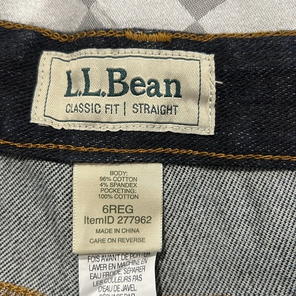 L.L.Bean Classic Straight Fit Jeans Comfort Knit Style Size 6 Regular NWT Pocket - Picture 4 of 7